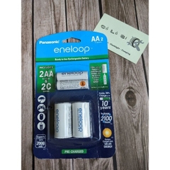 PANASONIC ENELOOP 2 PIN AA + 2 BỘ CHUYỂN ĐỔI PIN C,D [Hàng chinh hãng]