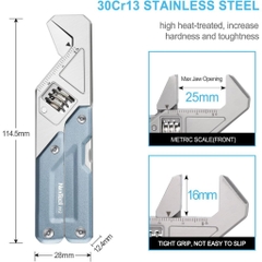 Cờ lê đa năng hiệu Nextool mã NE20293A, bằng thép không gỉ, chiều dài 164 mm, màu xanh (Light Wrench W2)