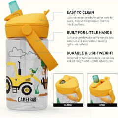 CamelBak Thrive Flip Straw Kids 400ml (14oz) Tritan Renew Bình nước trẻ em Ống hút chống tràn, không BPA