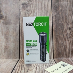 Đèn pin hiệu Nextorch, độ sáng tối đa 1600 lm, dùng pin 18650, màu đen (TA30C)