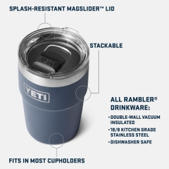[CỔ LỖ SĨ] YETI RAMBLER 16OZ CUP STACKABLE CỐC GIỮ NHIỆT [Hàng chuẩn, shipUS]