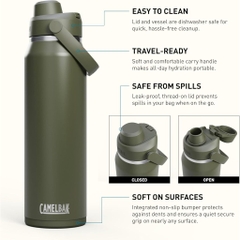 CamelBak Thrive Chug Insulated 32oz (1L) – Bình Giữ Nhiệt Inox Cao Cấp, Nắp Chug Chống Rò Rỉ, Giữ Lạnh 24H