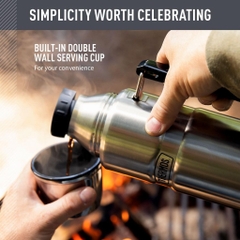 THERMOS King Bottle 40 oz (1,2 lit)  Bình giữ nhiệt Inox 18/8 cao cấp – Giữ nóng/lạnh 24h, nắp làm cốc, chống rò rỉ
