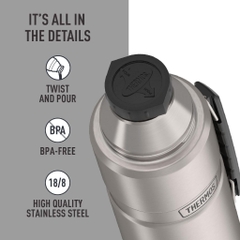 THERMOS King Bottle 40 oz (1,2 lit)  Bình giữ nhiệt Inox 18/8 cao cấp – Giữ nóng/lạnh 24h, nắp làm cốc, chống rò rỉ