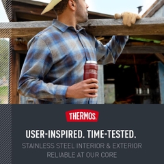 THERMOS 470ml (16oz) Stainless King SK1005 Binh giữ nhiệt – Giữ nóng 7h, lạnh 18h, chống rò rỉ DrinkLock, inox 18/8 cao