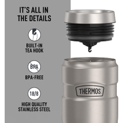 THERMOS 470ml (16oz) Stainless King SK1005 Binh giữ nhiệt – Giữ nóng 7h, lạnh 18h, chống rò rỉ DrinkLock, inox 18/8 cao