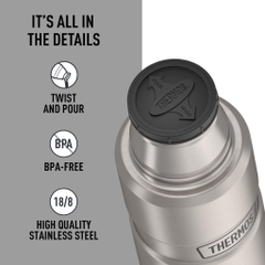 THERMOS Stainless King 16oz (470ml) SK2000 Bình Giữ Nhiệt  Inox 18/8, Giữ Nóng 18H / Lạnh 24H, Nắp Ly Tiện Lợi, Chống R