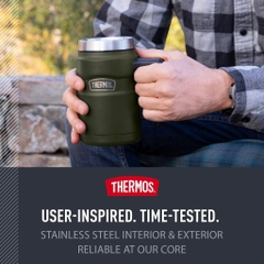 THERMOS Stainless King 16oz (470ml) SK1600 Cốc Giữ Nhiệt Giữ Nóng 6H, Lạnh 18H, Nắp Trượt Chống Tràn, Inox 304 Cao Cấp