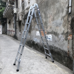 Thang nhôm NiNDA ND-209 gấp chữ A 2m5, duỗi thẳng 5m