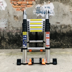 Thang nhôm rút gọn NiNDA ND-50AIS chữ A 2m5, có bánh xe tiện lợi