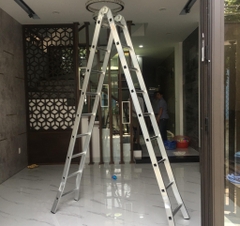 Thang nhôm NiNDA ND-207 gấp chữ A 2m, duỗi thẳng 4m