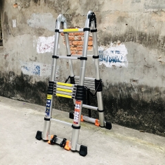 Thang nhôm rút gọn NiNDA ND-50AIS chữ A 2m5, có bánh xe tiện lợi