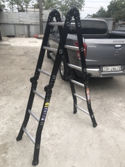 Thang nhôm Ninda ND-803B gấp chữ M, cao 3m7, thang chuyên dụng cho thợ điều hòa, điện lạnh