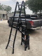 Thang nhôm Ninda ND-804B gấp chữ M, cao 4m7, thang chuyên dụng cho thợ điều hòa, điện lạnh