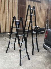 Thang nhôm Ninda ND-805B gấp chữ M, cao 5m7, thang chuyên dụng cho thợ điều hòa, điện lạnh