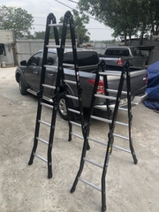 Thang nhôm Ninda ND-805B gấp chữ M, cao 5m7, thang chuyên dụng cho thợ điều hòa, điện lạnh