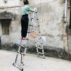 Thang nhôm rút gọn chữ A NiNDA ND-50AI, chiều cao chữ A 2m5