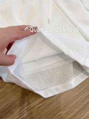 SET501- set sơ mi thêu nơ quần cộc có lót cạp chun chất lien đũi