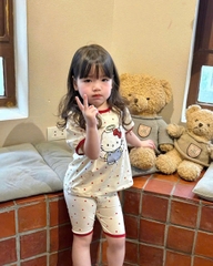 Cb342- Combo 2 bộ legging viền hello kitty bé trái chất cotton