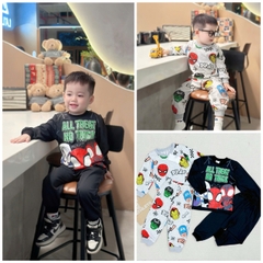 CB168-(8-26kg) Combo 2 nộ nỉ dài tay nhện siêu nhân bé trai VNXK