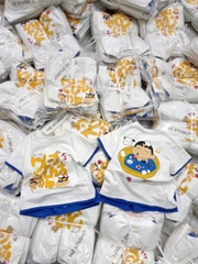 BT818-Bộ áo thun trắng cộc tay kèm quần short xanh Shin Bút Chì cho bé