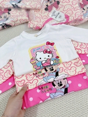 CB376- Combo 3 bộ thun dài tay babie màu hồng bé gái