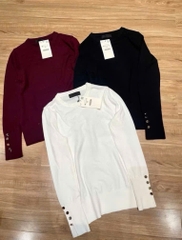 A465- Áo len thỏ cổ tròn cúc tay 5 màu hàng nhà máy đủ tem