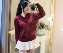 A440- Áo len gấu cổ V 3 màu hàng nhà máy chuẩn