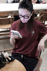 A470-Áo thun đỏ cộc tay thêu gấu