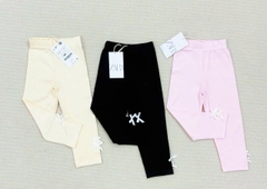 CB164-Combo 3 quần legging bé gái đính nơ vải cottton co dãn