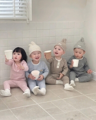 BT657- Bộ áo thun dài tay kẻ ngang trẻ em 4 màu