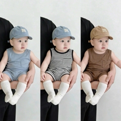 BT996- Combo 3 bộ balo màu trơn chất cotton siêu mát
