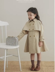 SETKID012- Set áo trendcoad màu be trẻ em VNXK