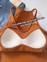 A623-Áo 2 dây cổ yếm len tăm có sẵn đệm ngực hot hit