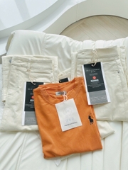 SET485- SET áo cotton cam mix CV kaki màu be ( ko kèm bel)