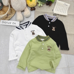 Bt690- Combo 3 áo thêu GẤU Cosy cổ bo dệt loại đẹp