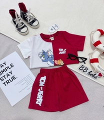 bt556- Bộ Tôm phối đỏ trắng chất coton