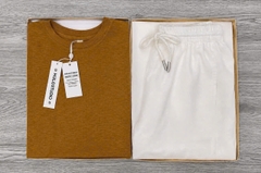 Set976-Set áo thun cam cotton phối quần đúi dài cạp chun