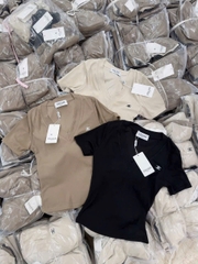 A250- Set 3 áo cổ Tim màu basic kèm tag cha neo