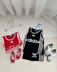 CB245- Combo 2 bộ balo ĐÁT viền sọc đỏ- đen