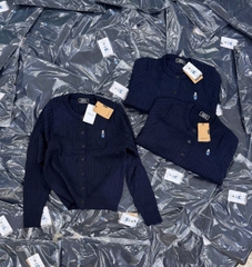 A559-Áo len cadigan  màu xanh than thêu gấu W