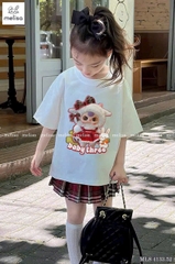 SIZE ĐẠI -BT248-SET áo BB3 mix CV kẻ bé gái có lót quần