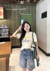 Set715- Set áo thun FOREST phối quần jean rách