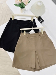 Quan074-Quần váy ngắn xẻ trước 2 màu nâu đen