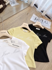 A799- Set 3 áo thun body thêu chữ vàng đen trắng