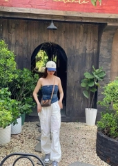 Quan071-QUẦN GIÓ TÚI HỘP BO ỐNG 2 màu đen trắng