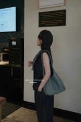 Quan078- Quần baggy jean xanh than viền sọc