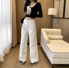 quan095- Quần suông trắng mác da tem đỏ dài 100-101cm