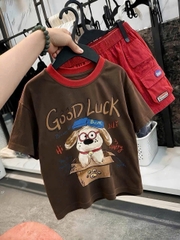 BT1042-Bộ Cún GOOD LUCK nâu đỏ loại đẹp