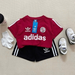 BT328-Bộ ĐÁT chữ 3 màu áo cotton mix quần cua